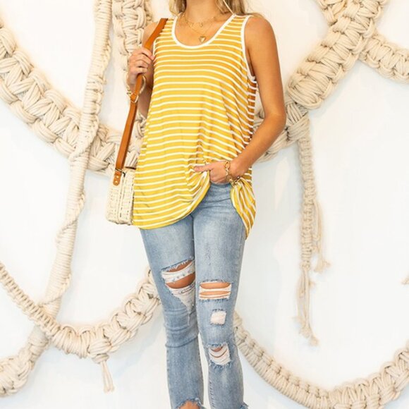 Loose Fit Mustard Tank Top - Picture 2 of 3